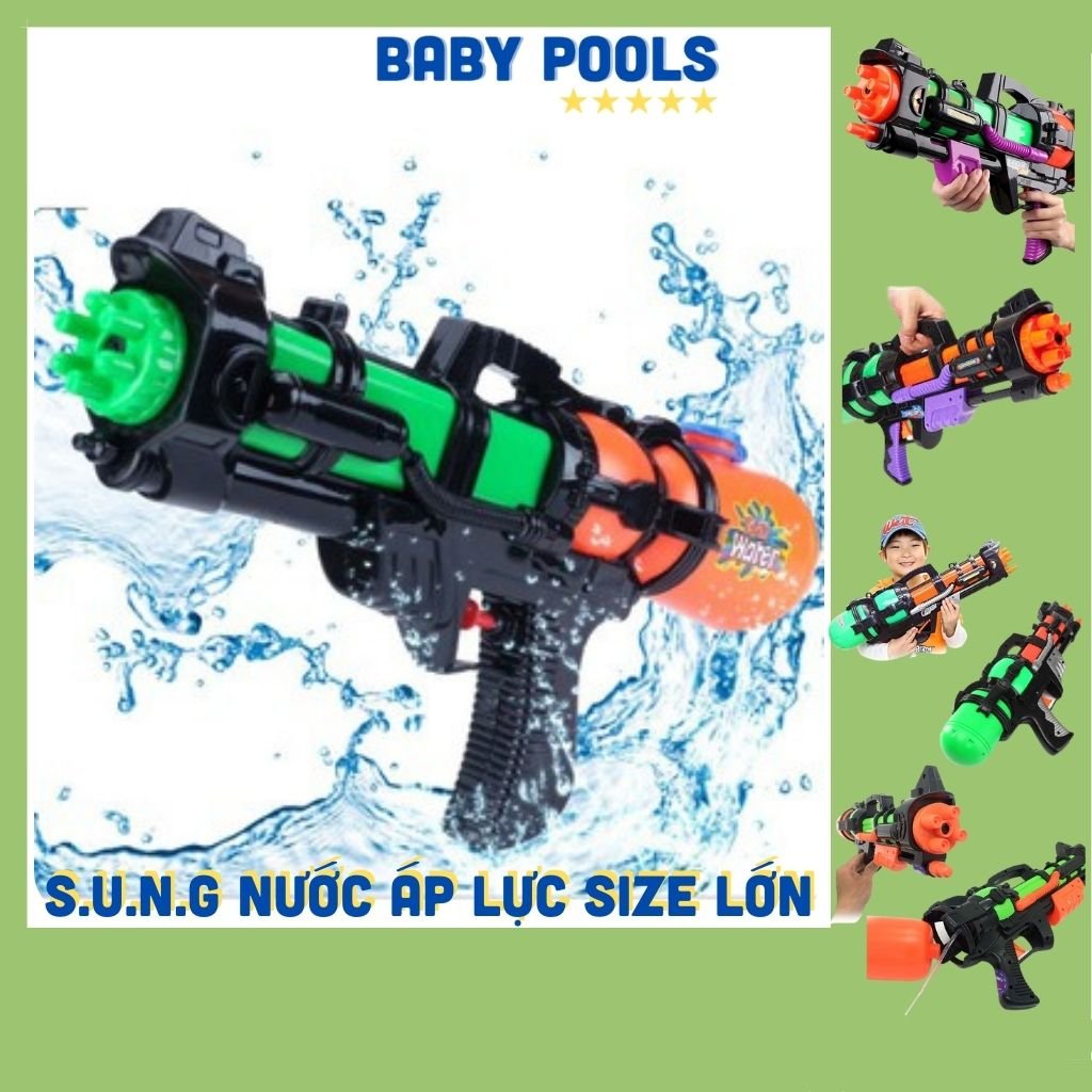 Đồ Chơi S.úng Nước Áp Lực Bắn Xa | Đồ Chơi Hồ Bơi Đi Biển