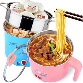 Ca điện nấu mì kiêm nồi lẩu mini siêu tiện lợi + kèm vỉ hấp trứng, nồi lẩu điện mini, nồi nấu thức ăn, nồi điện hấp trứng, nồi điện luộc thức ăn, ca nấu Nồi lẩu mini đa năng 1.8L -Nồi điện mini.