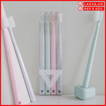 SET 4 Bàn Chải Đánh Răng Mềm Mịn Kháng Khuẩn Dành Cho Mẹ Và Bé