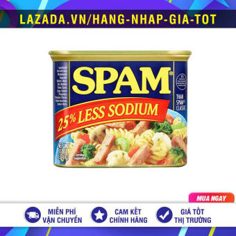 THỊT NGUỘI ĐÓNG HỘP SPAM 25% LESS SODIUM 340G MỸ