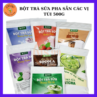 Bột trà sữa pha sẵn BKB các vị matcha,bạc hà,dâu,khoai môn,socola,hồng trà sữa,việt quất 500g