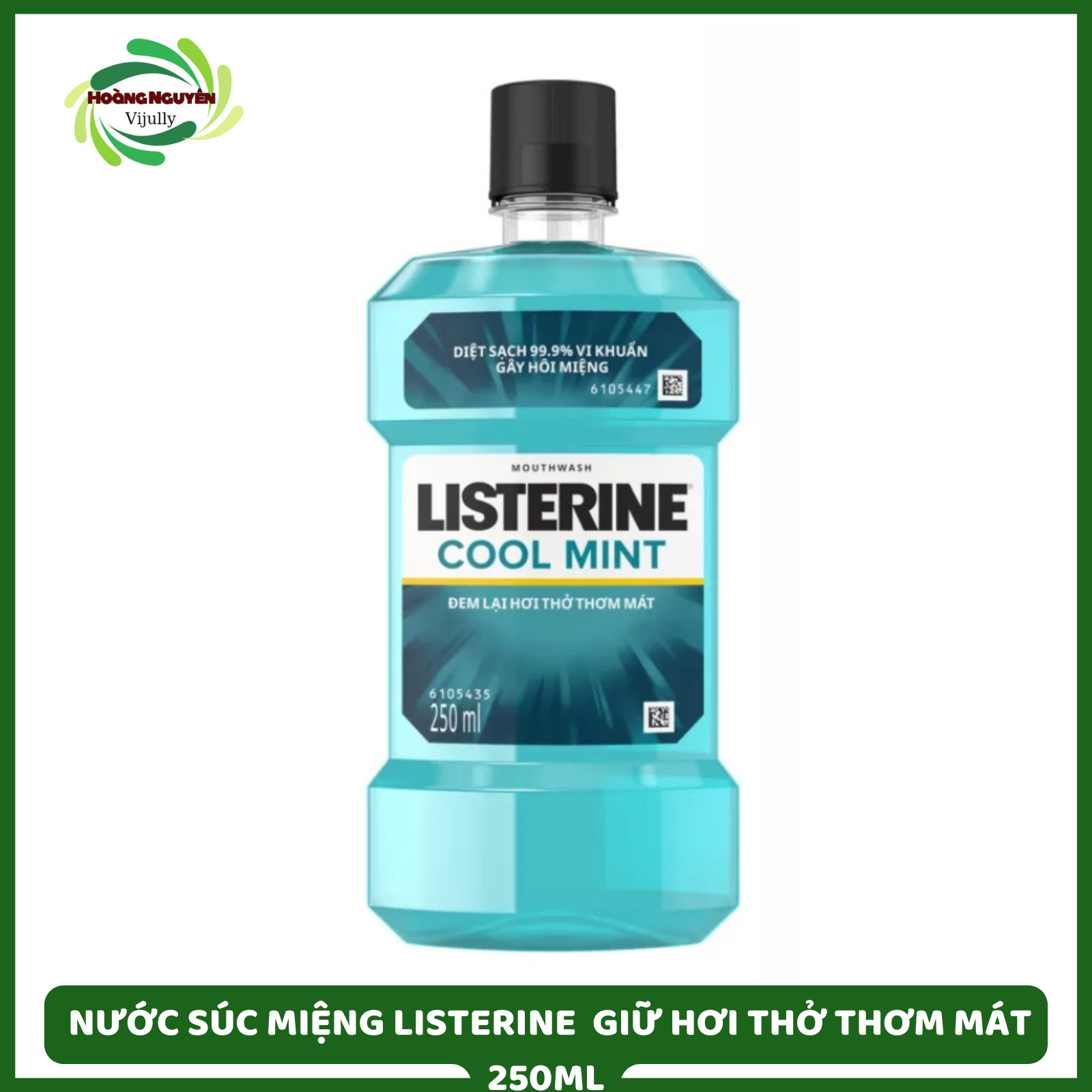 Nước Súc Miệng Giữ Hơi Thở Thơm Mát Listerine Coolmint 250ml