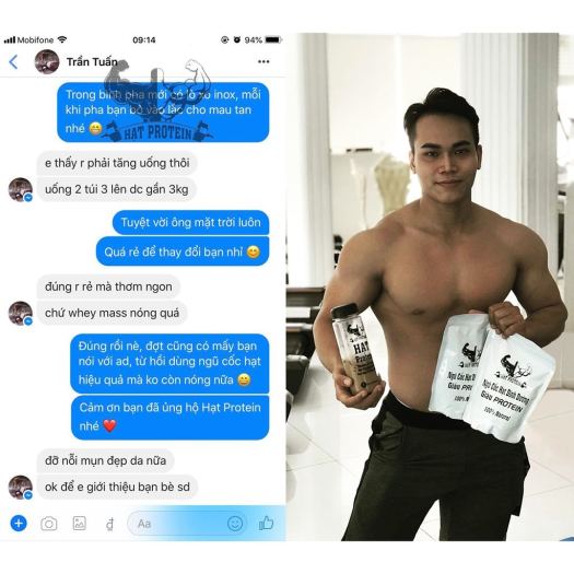 ⊙◄✓ COMBO 2 túi Bột ngũ cốc Hạt Protein Tăng cân tăng cơ Tặng bình pha lắc