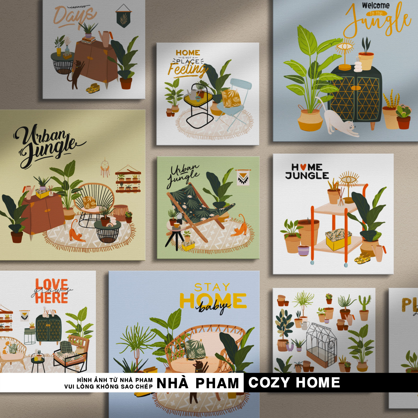 Tranh canvas treo tường cozy home