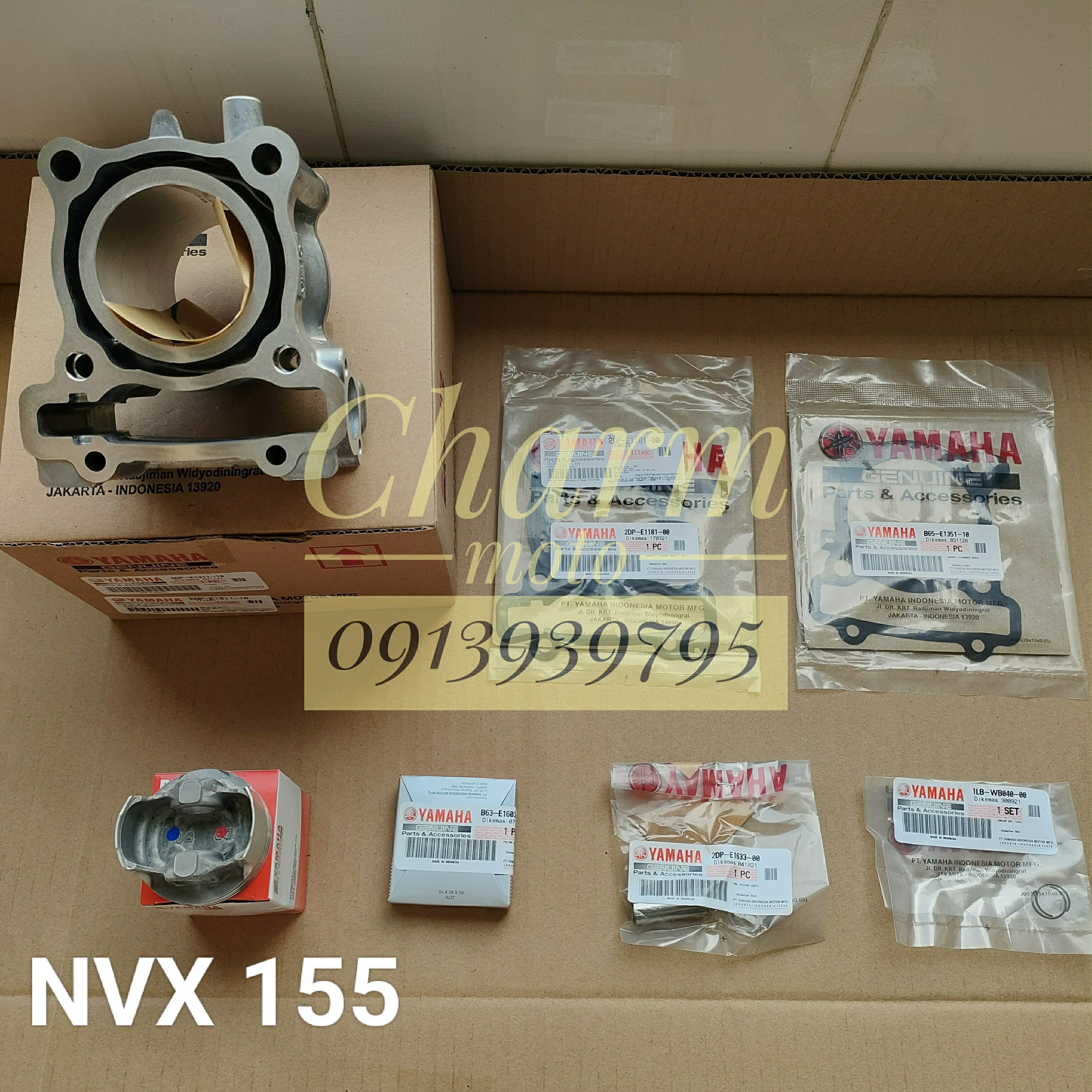 Nòng + piston + bạc + phe + ắc + ron chân nòng + ron quy lát yamaha nvx 155