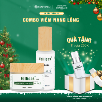 Kem + Xịt Viêm Nang Lông Follicas Giúp Giảm Mụn Lưng Viêm Lỗ Chân Lông