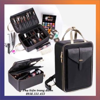 Size 41CM - Cốp Balo Vải Trang Điểm Quai Vàng Chuyên Nghiệp Cao Cấp