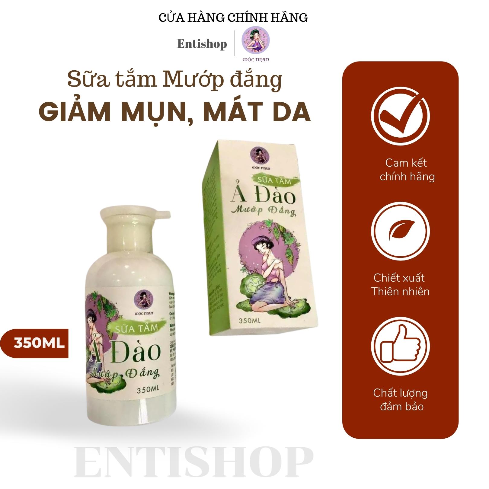Sữa tắm Mướp đắng Ả đào Mộc Nhan Natural giảm mụn nhọt, giúp da trắng hồng 100% tự nhiên (giảm rôm sảy cho trẻ) 350ml