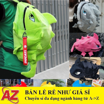 Balo Hình Khủng Long Nhung Size Lớn, Balo Khủng Long Vải Nhung Mịn