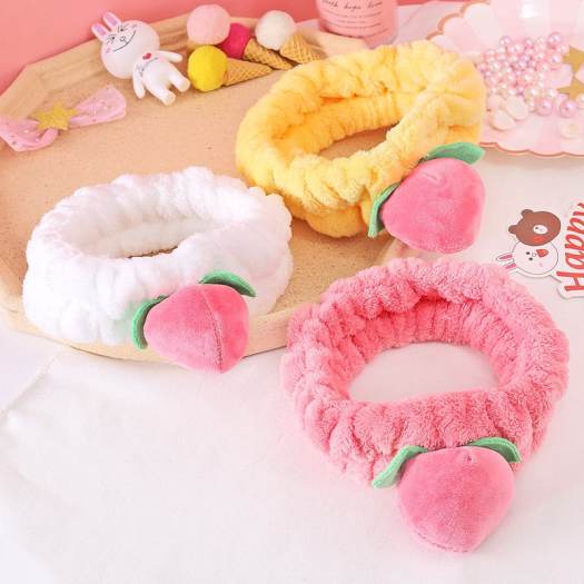 Băng đô cài tóc rửa mặt quả đào siêu cute