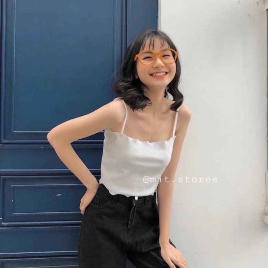 Áo croptop 2 dây thun gân A5201