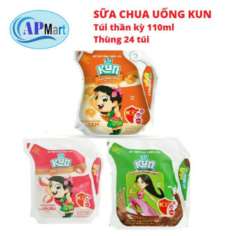 SỮA CHUA UỐNG KUN 24 TÚI THẦN KỲ công nghệ Nhật [ túi 110ml ] Tặng ngay 1 con quay vô cực KUN - APMart