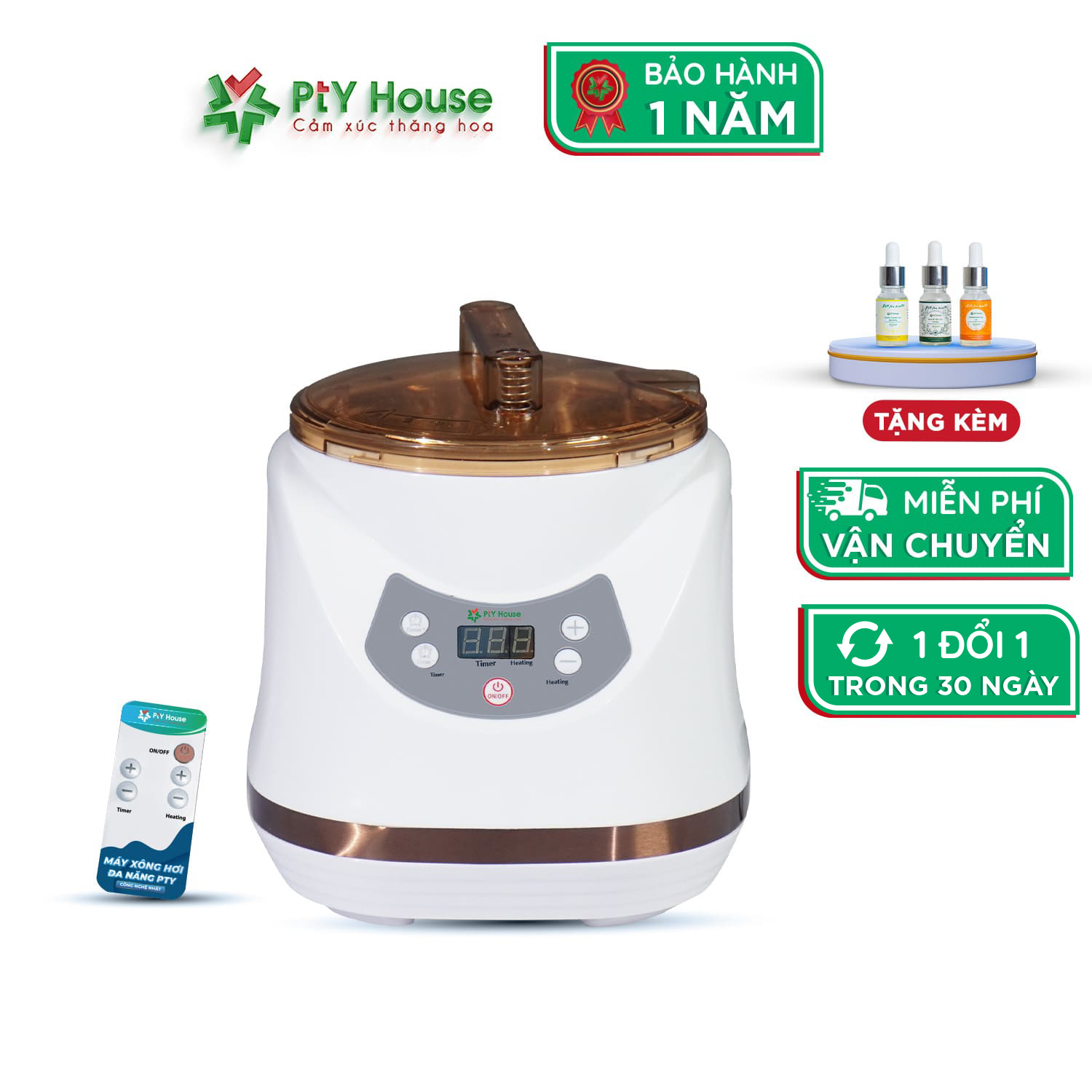 Nồi Xông Hơi Tại Nhà PTY HOUSE - Dung Tích 2.8L Z1000 - Thiết kế Sang Trọng Độ Bền Cao Chống Cháy Nổ - Remote Điều Khiển Thông Minh - Sử Dụng Cho Cả Gia Đình - Hàng Chính Hãng - Bảo Hành 1 Năm