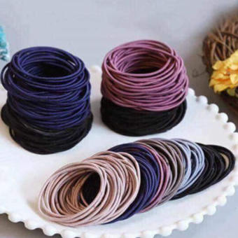 Set 100 Chun Dây Buộc Tóc Hàn Quốc Đủ Màu , Combo  100 Dây Thun (Chun) Cột Tóc Siêu Dai Siêu Rẻ , Dây Chun Buộc Tóc Trơn Dựng Túi Zip Mix Màu