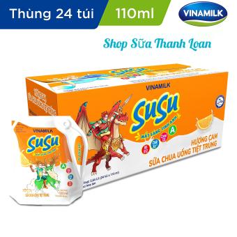 Thùng 24 Túi Sữa Chua Uống Vinamilk Susu Hương Cam 110ml.