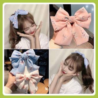 Kẹp tóc nơ vải bản to phong cách thời trang Hàn Nhật