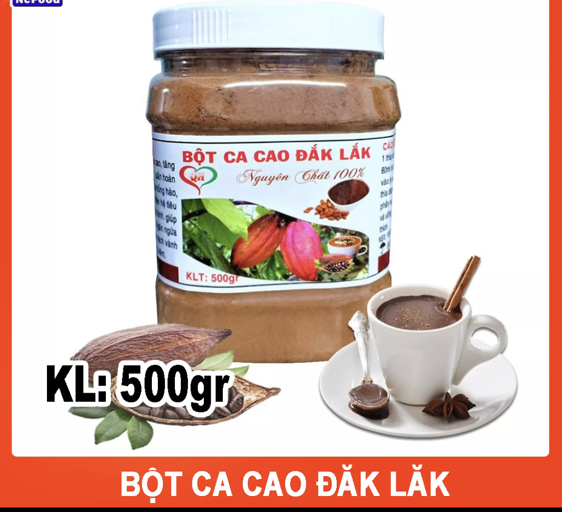 [ combo 3kg ]  Bột cacao nguyên chất 100% Đak Lak thơm ngon đậm đà không đường không phụ gia đắng đậm (500g/hũ)