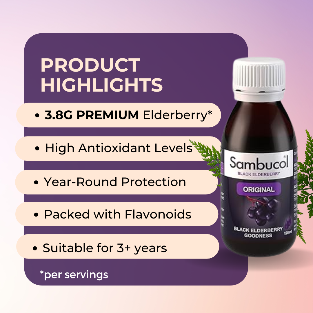 Sambucol Original Liquid, Black Elderberry Extract, 120ml, Product Hightlights