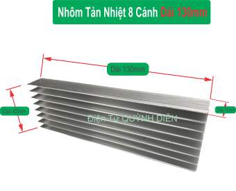 Nhôm Tản Nhiệt 8 Cánh dài 13cm 130x43x17mm