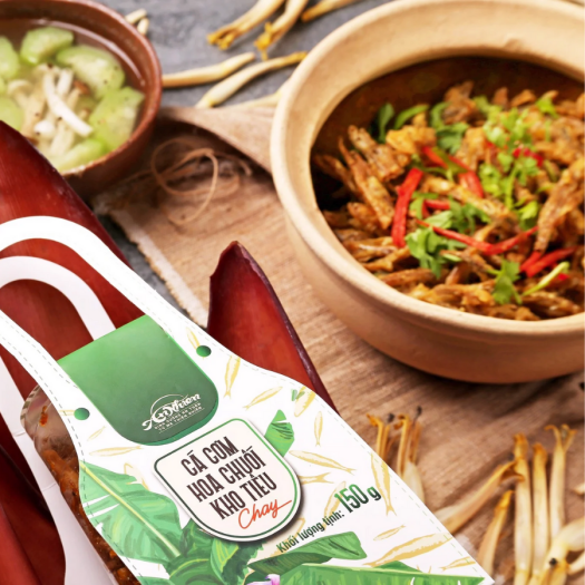 Cá Cơm Hoa Chuối Kho Tiêu Chay - An Nhiên Foods - Túi 150g