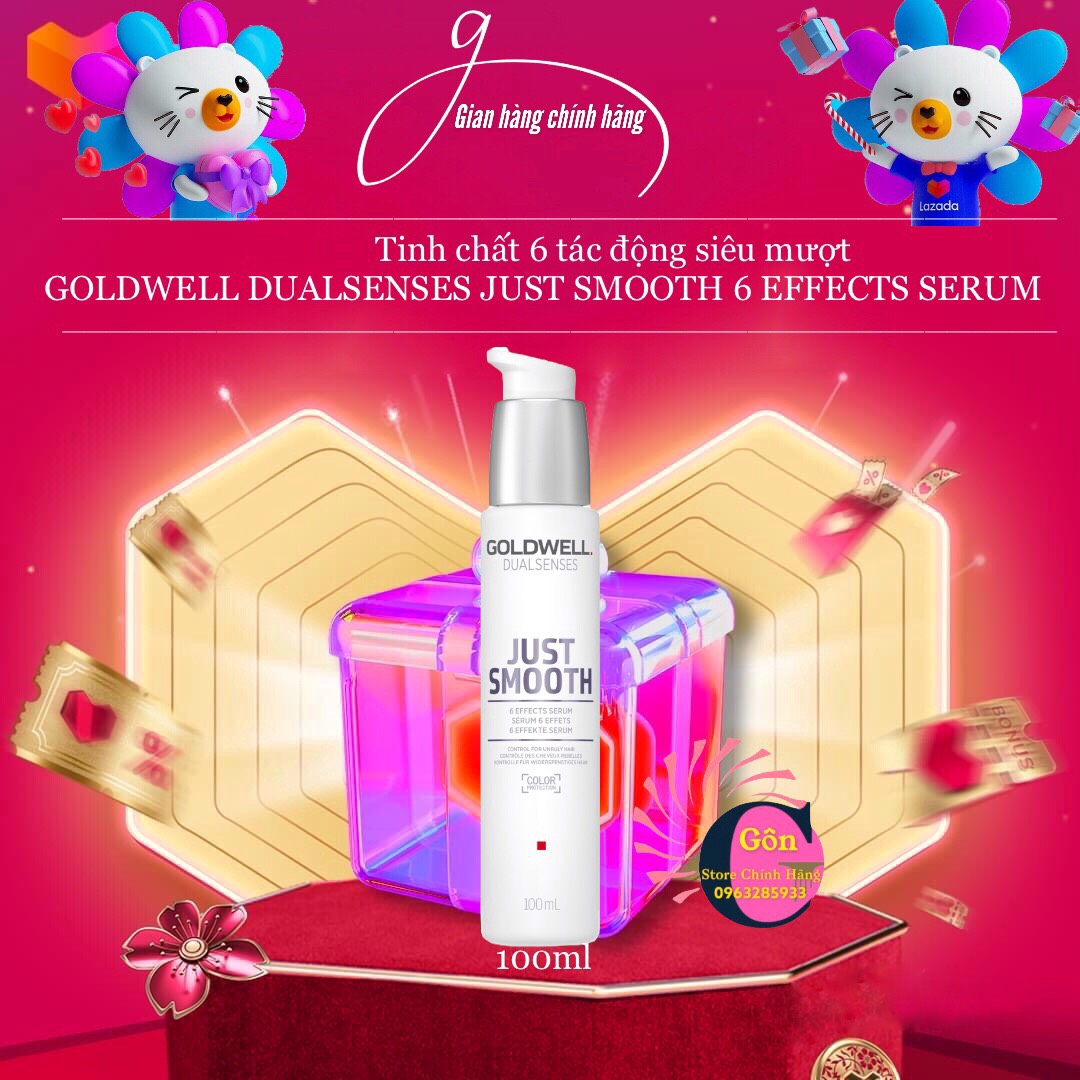 Tinh Chất 6 Tác Động Siêu Mượt Goldwell Dualsenses Just Smooth 6 Effects Serum 100ml goldwell chính Hãng