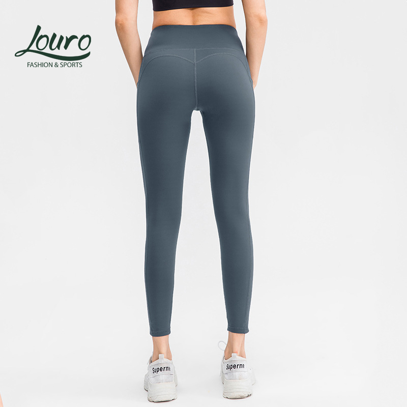 Quần tập gym yoga nữ trơn có túi kiểu dáng legging cơ bản hỗ trợ