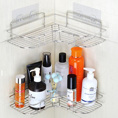 Kệ góc nhà tắm nhà bếp bằng inox không gỉ, kệ góc nhà tắm để đồ đa năng tiện lợi