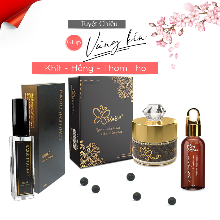 [Hồng Khít Thơm] Viên Đặt Se Khít Vùng Kín, Serum Làm Hồng Vùng Kín, Làm Hồng Nhũ Hoa & Nước Hoa Vùng Kín Briar - Bộ Sản Phẩm Giúp Chị Em Luôn Tỏa Sáng Trong Mắt Chàng | Shop Hay Mua