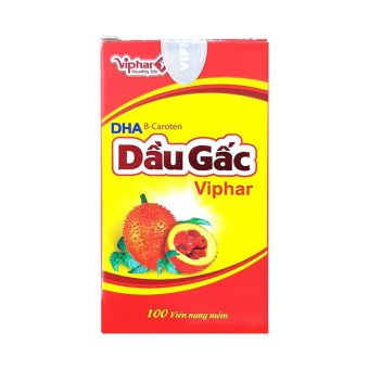 Dầu gấc DHA Viphar - Bổ sung vitamin A, vitamin E giúp chống oxy hóa, đẹp da, sáng mắt - Lọ 100 viên