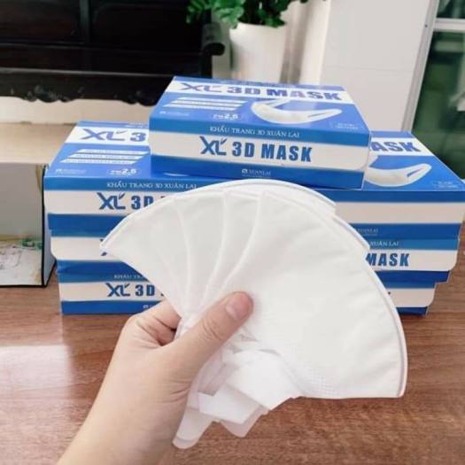 Khẩu Trang 3D Mask XL Xuân Lai Trắng ( hộp 50 chiếc )