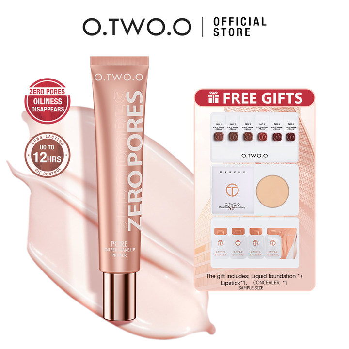 Gambar O.TWO.O Poreless Primer Makeup Base Primer Isolation Cream Moisturizing Hydrating Brightening Concealer Tone up 20g + 3PCS  O.TWO.O Free Gifts