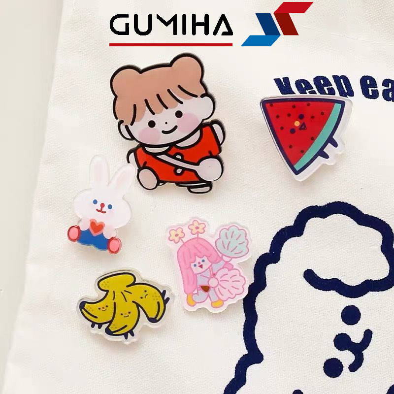 Phụ kiện Combo 3 Sticker gài ghim cài Balo Túi Ví trang trí - giao mẫu ngẫu nhiên - GUMIHA