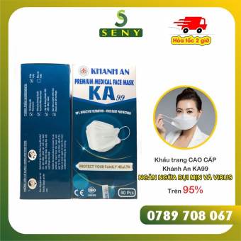 Khẩu trang 4d cao cấp Khánh An KA99 hộp 30 cái ngăn ngừa vi khuẩn bảo vệ hô hấp
