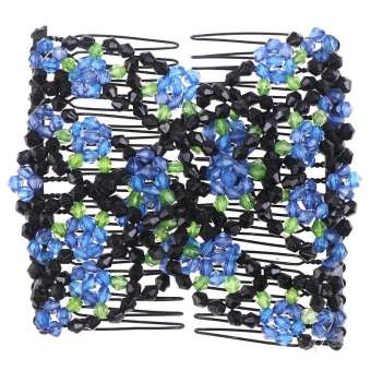 Thổi Tóc Co Giãn Lược Hoa Cổ Điển Hạt Căng Tóc Lược Kim Loại Lược Kẹp Tóc Đen