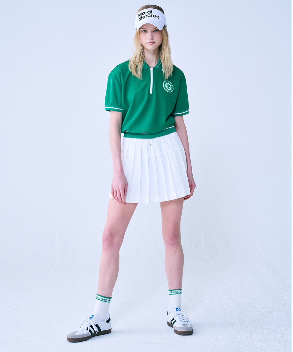 MARDI MERCREDI PIQUET ZIP UP TSHIRT ROUND EMOJI WAPPEN