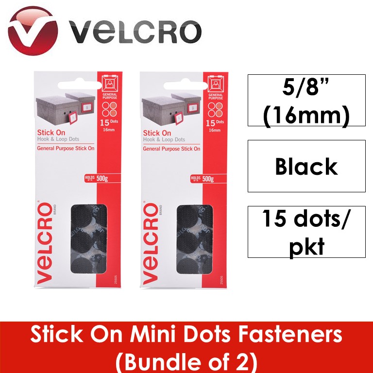 Velcro Stick On Mini Dots 16mm