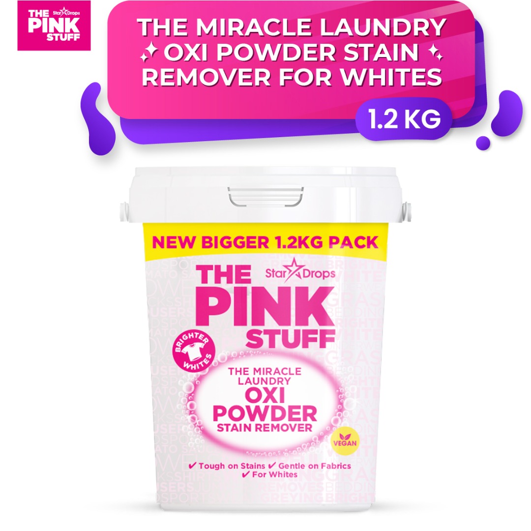 Stardrops - The Pink Stuff - The Miracle Laundry Oxi Powder Stain Remover  Specifically Formulated for Whites, 1 kg - The Fancy Grocery