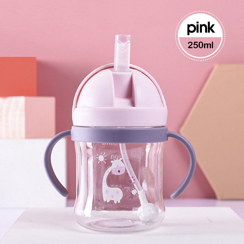 250mL/350mL Baby Straw Water Cup Drink Training No BPA Prevent Choking Kids Kindergarten School Cup