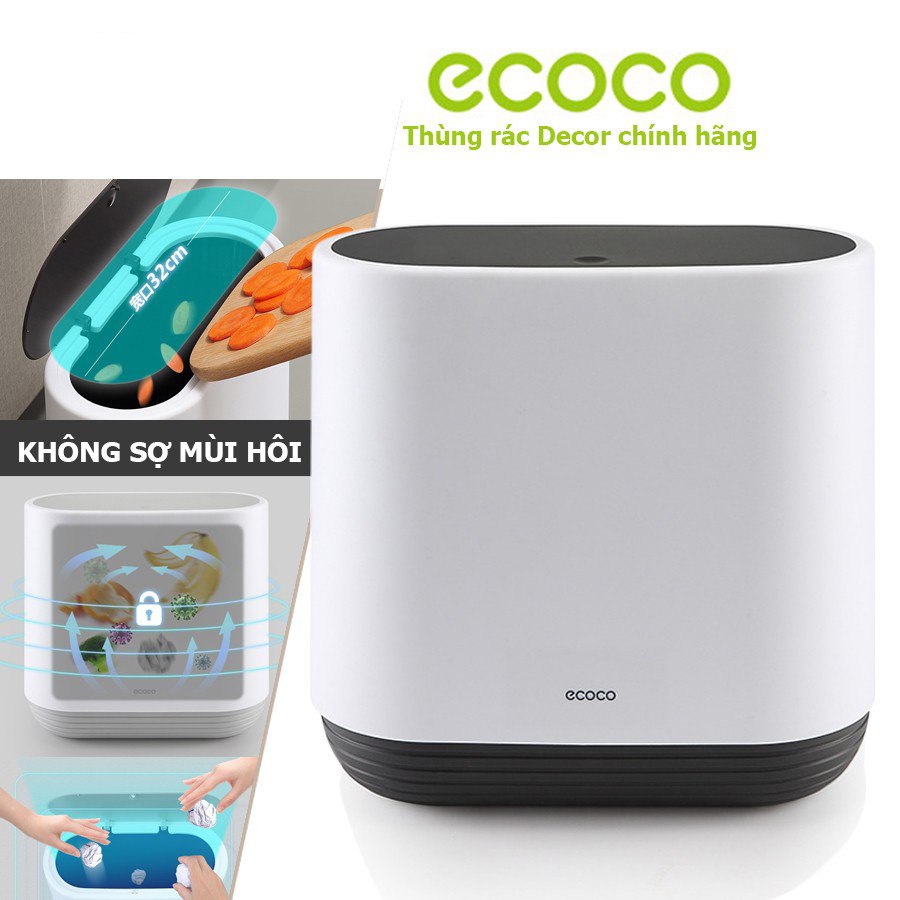 Thùng Đựng Rác ECOCO Cao Cấp 10L - Phong cách hiện đại sang trọng tô điểm cho căn nhà của bạn, Phù hợp với phòng khách, bếp, ngủ, nhà vệ sinh, Phiên bản cao cấp mang lại cảm giác chắc chắn.