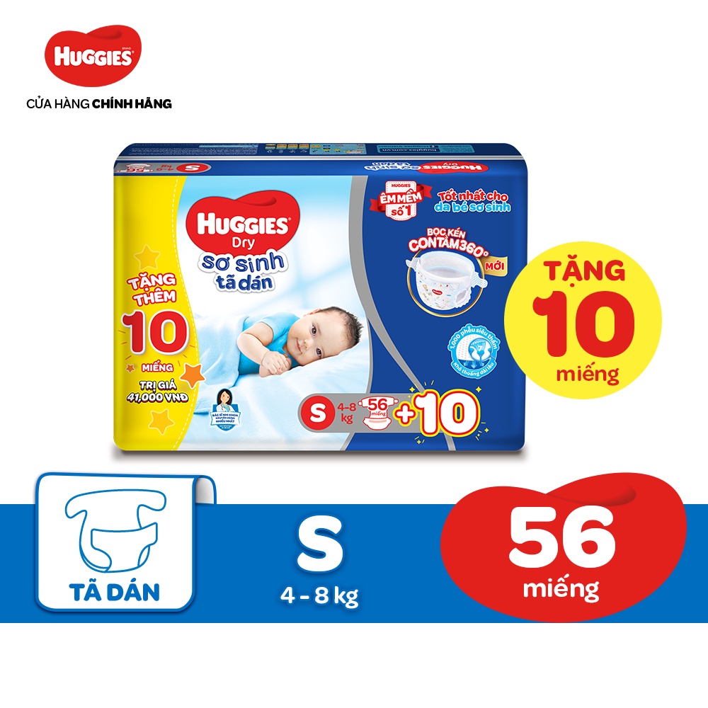 [CỘNG 10 MIẾNG] Tã / Bỉm quần/dán Huggies S56 (đệm mây mới co dãn 4 chiều) Ori Kids