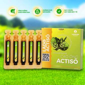 Cao ống Atiso không đường Ladophar Lado Actisô giải độc gan thanh lọc cơ thể Hộp 10 ống