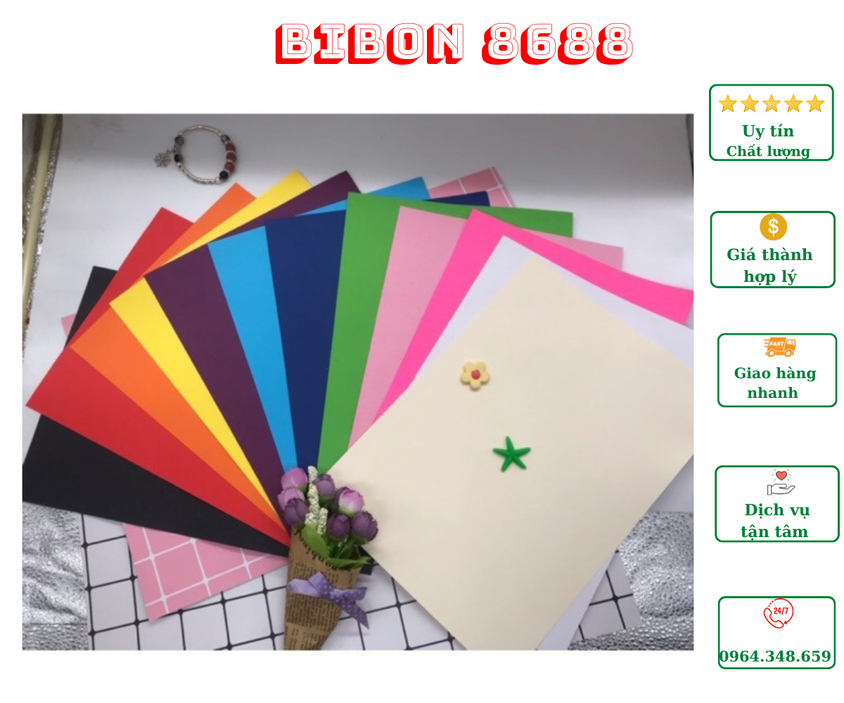 10 bìa các màu khổ A4 làm thiệp