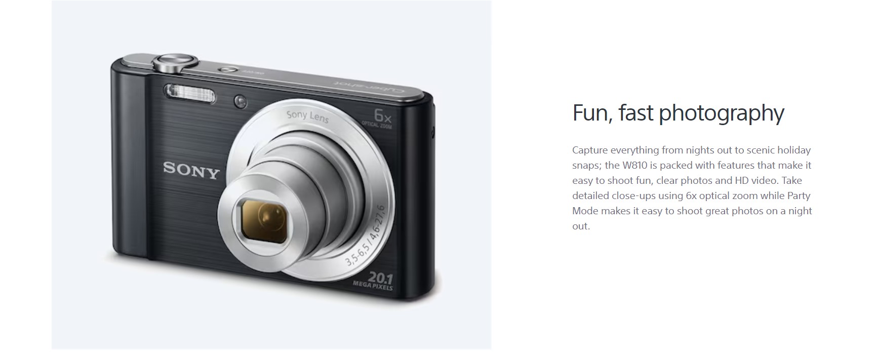 Sony W810 Compact Camera with 6x Optical Zoom Sony Cybershot Dsc