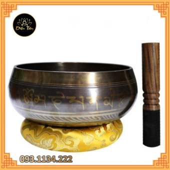 Chuông xoay Nepal+ dùi da+đệm thủ công, chuông hát Tây Tạng Singing Bowl
