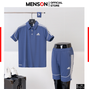 Bộ thể thao Adidas nam mùa hè cao cấp Hàng Hiệu Menson MM236 Bộ quần áo thể thao nam cộc tay mặc nhà chuẩn 2023