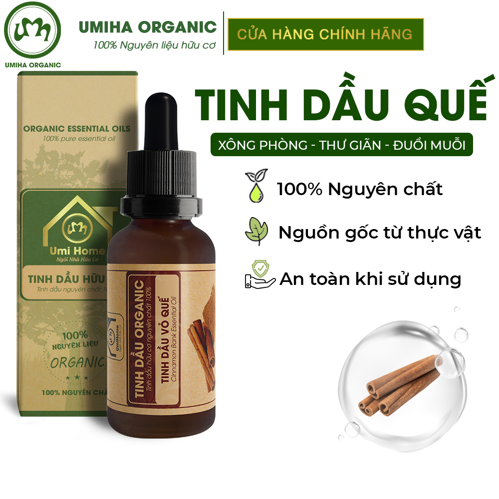 Tinh dầu Quế hữu cơ UMIHA nguyên chất Cinnamon Essential Oil 100% Organic