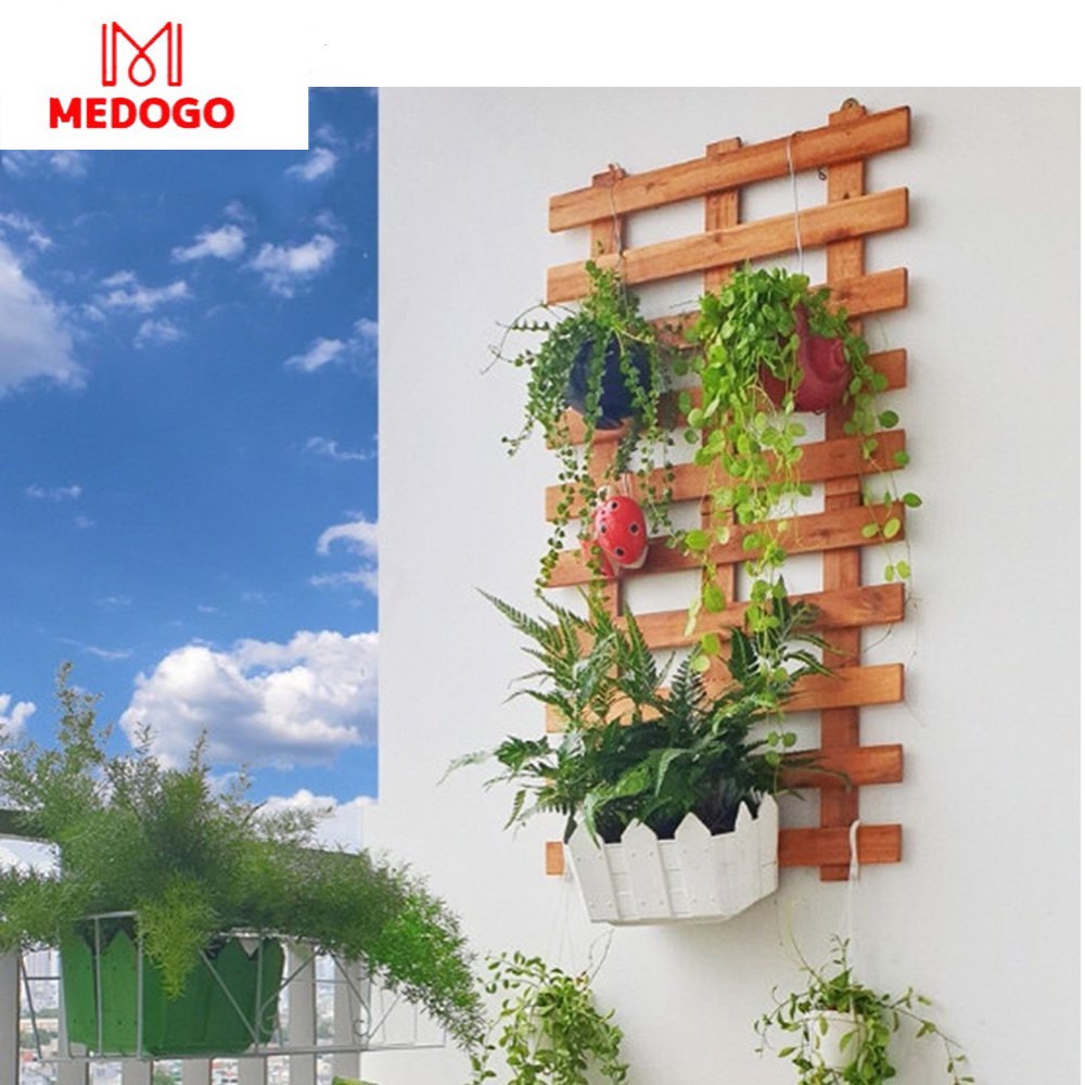 Kệ gỗ treo tường ban công, kệ trang trí MEDOGO, giá gỗ thông treo tường trang trí , ngoại thất đẹp, treo cây, hoa