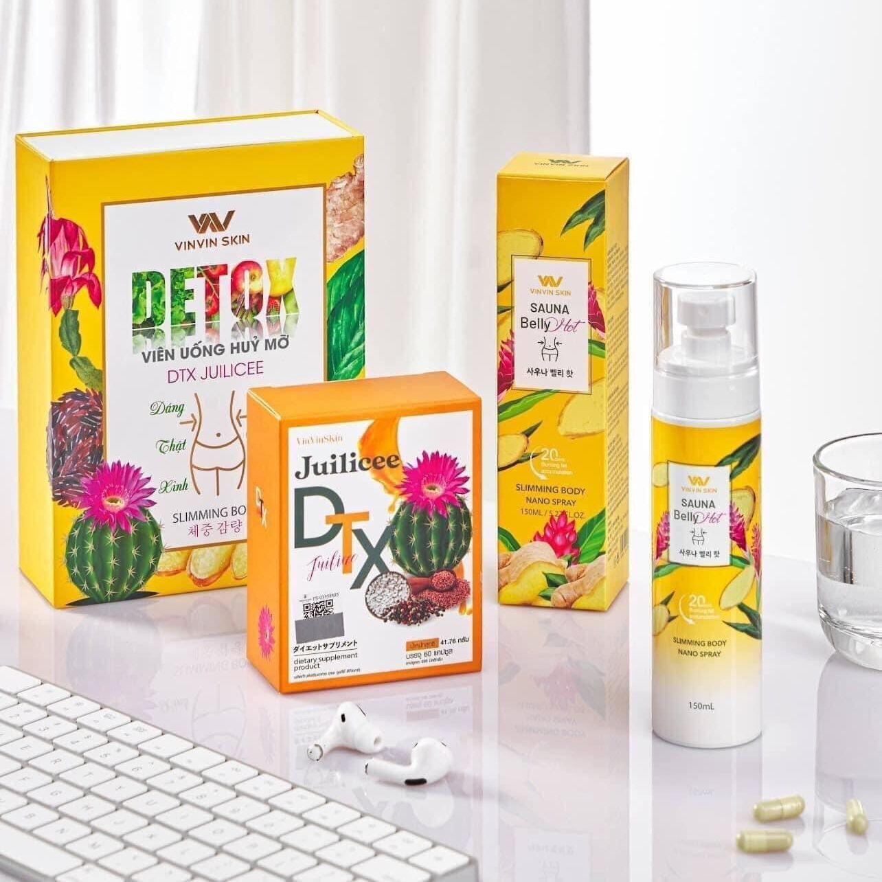Viên Uống Huỷ Mỡ Xương Rồng Detox DTX Juilicee Vinvin Skin