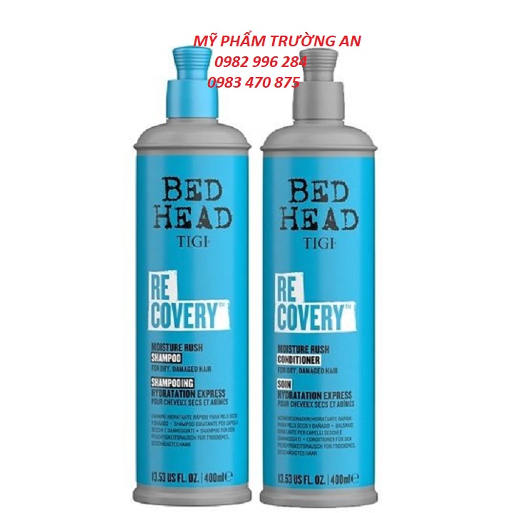 Dầu gội tigi xanh dương - dầu gội xả phục hồi độ ẩm tức thì tigi recovery moisture rush 400ml chính hãng