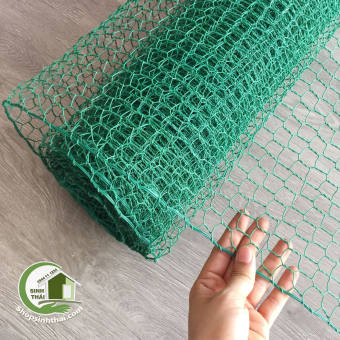 [ 1 mét x khổ 1m ] Lưới thép mắt cáo bọc nhựa màu xanh làm chuồng trại - lưới chặn côn trùng